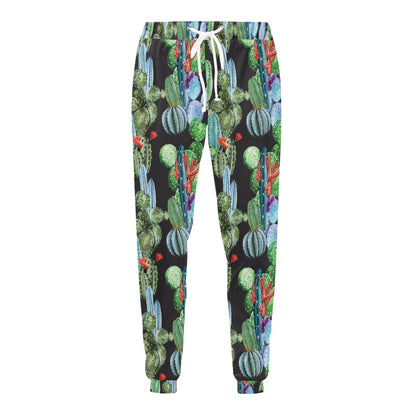 Cactus Watercolor Style Print Men's Sweatpants