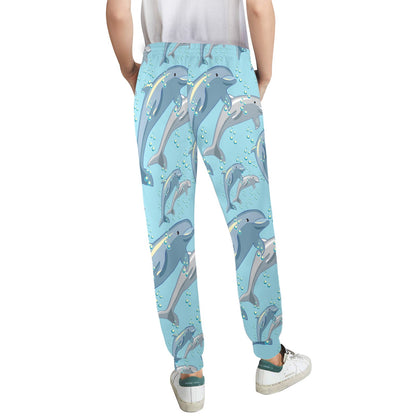 Dolphin Print Pattern Women's Casual Track Pants