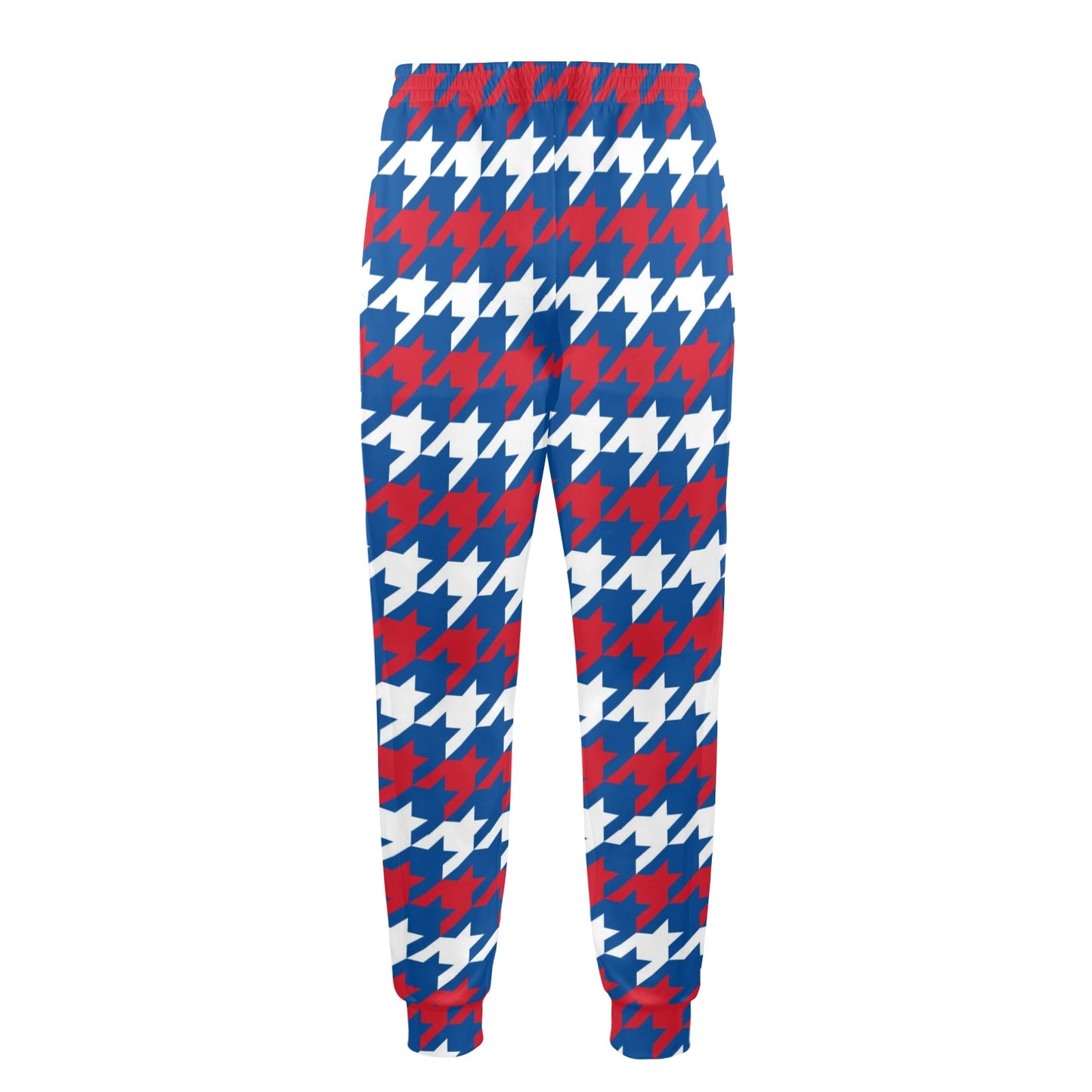Patriotic Houndstooth Pattern Print Design A02 Men's Casual Track Pants