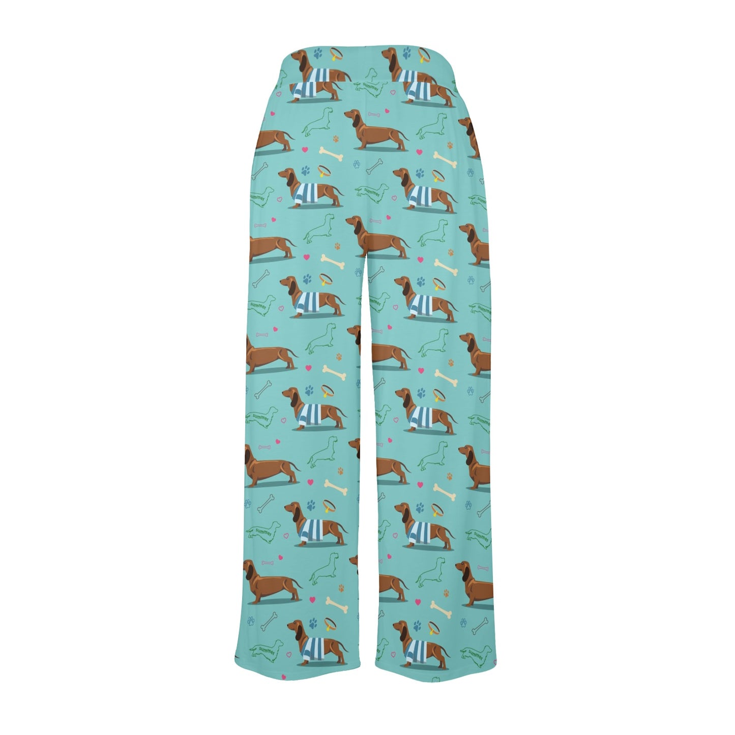 Dachshund Paw Decorative Print Pattern Women's Wide Leg Lounge Pants