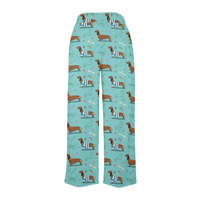 Dachshund Paw Decorative Print Pattern Women's Wide Leg Lounge Pants
