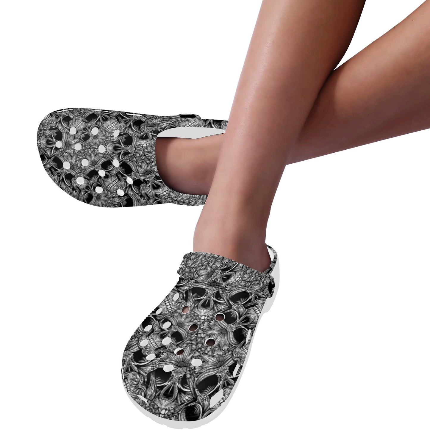 Skull Tattoo Design Print Unisex Clogs Shoes