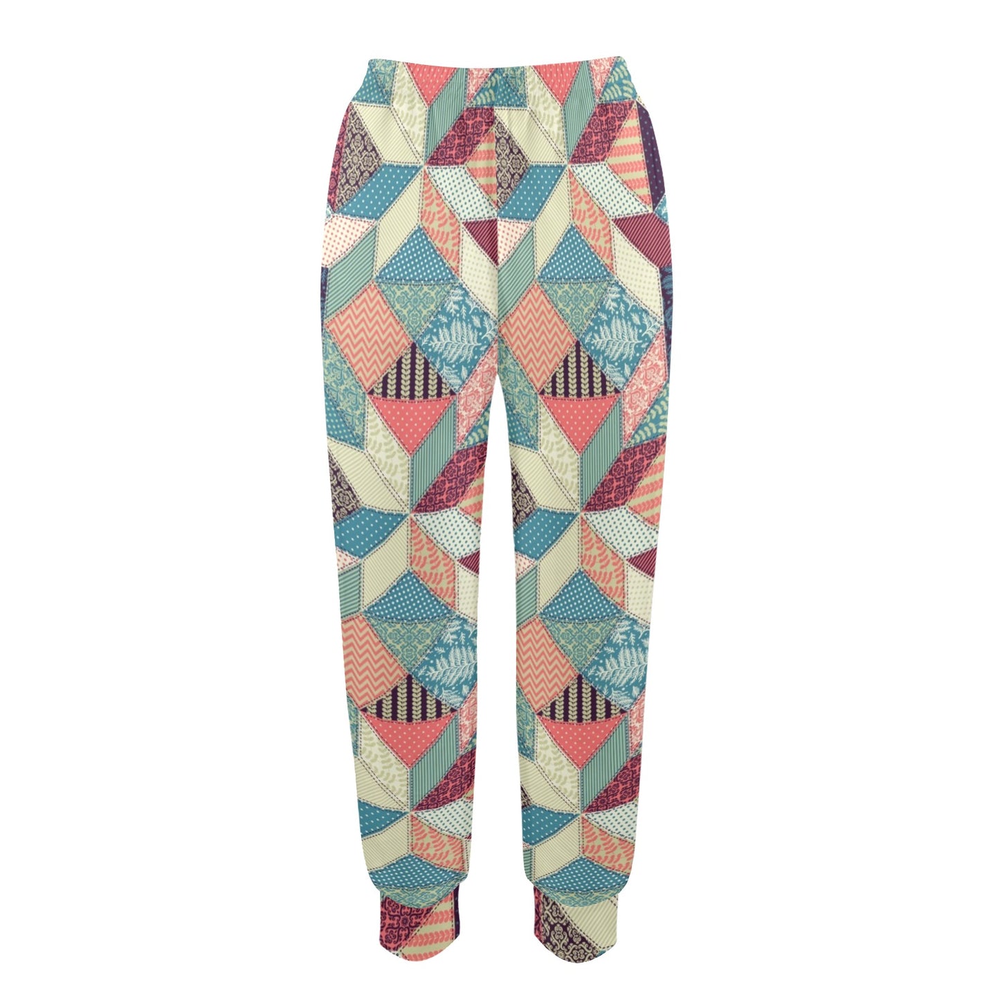 Patchwork Pattern Print Design 02 Women's Casual Track Pants