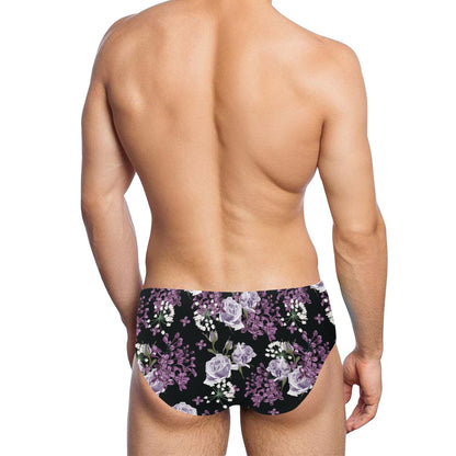 Lilac Pattern Print Design LI04 Men's Swimming Briefs