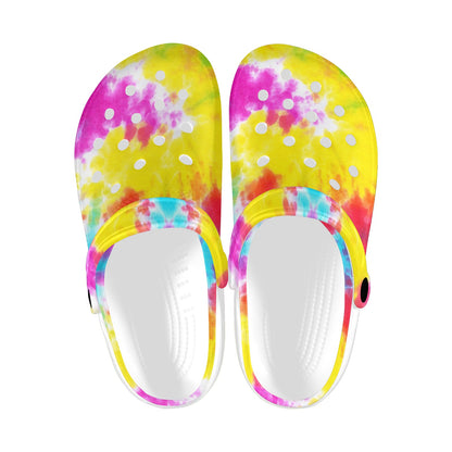 Tie Dye Rainbow Themed Print Unisex Clogs Shoes