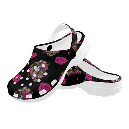Day of the Dead Makeup Girl Unisex Clogs Shoes