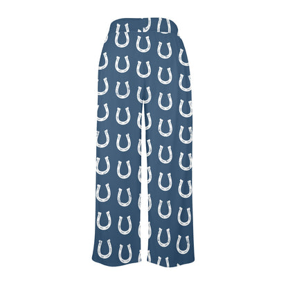 Horseshoe Print Design LKS301 Women's Wide Leg Lounge Pants