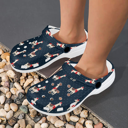 Llama with Polka Dot Themed Print Unisex Clogs Shoes