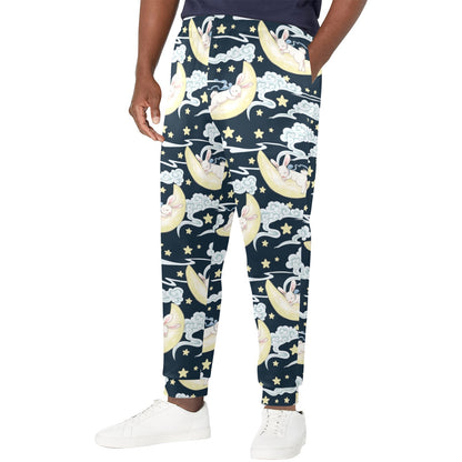 Rabbit Sleeping Pattern Print Design RB08 Men's Casual Track Pants