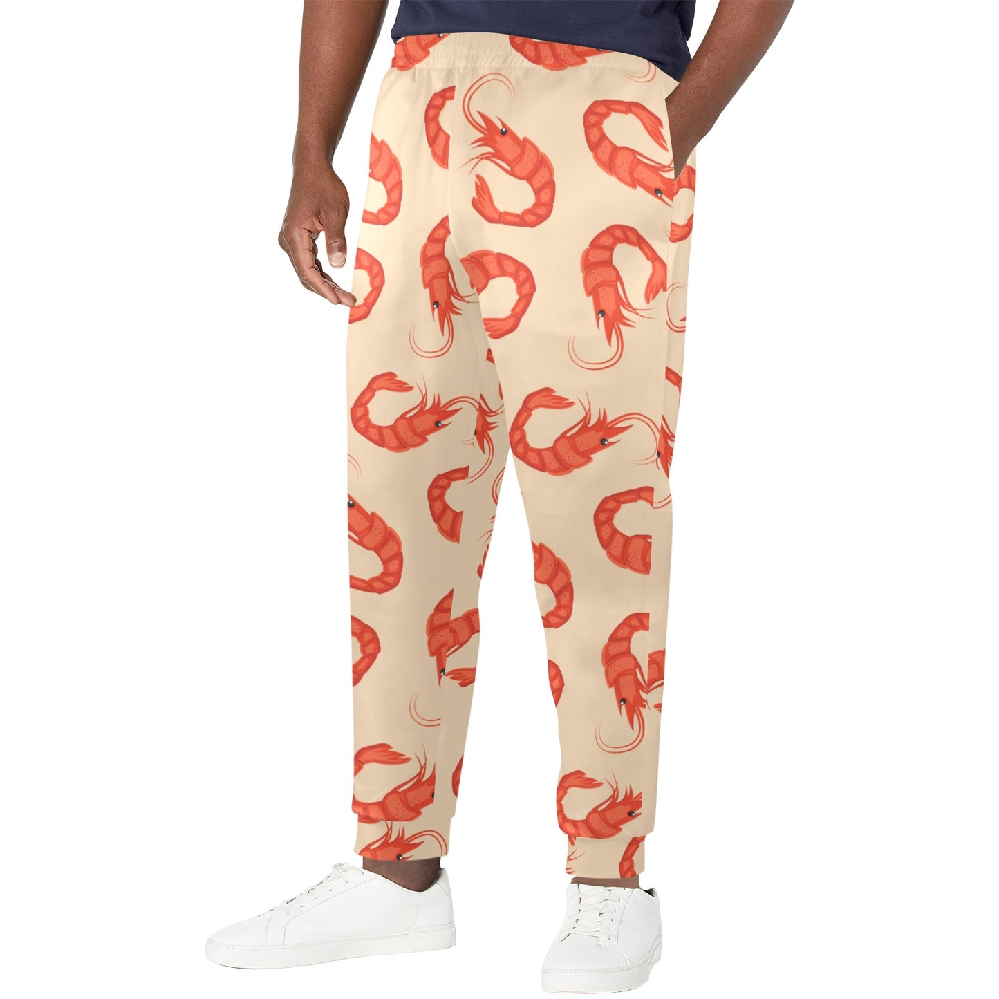 Prawn Pattern Print Design 02 Men's Casual Track Pants