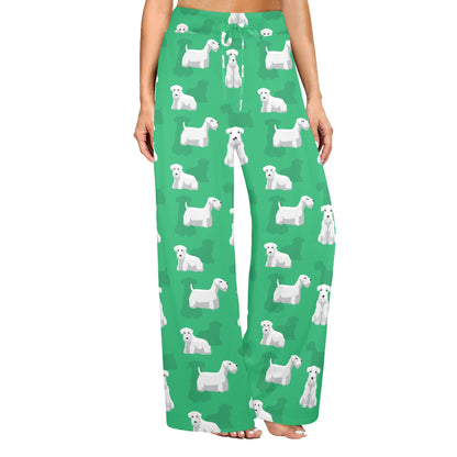 Sealyham Terriers Print Design LKS301 Women's Wide Leg Lounge Pants