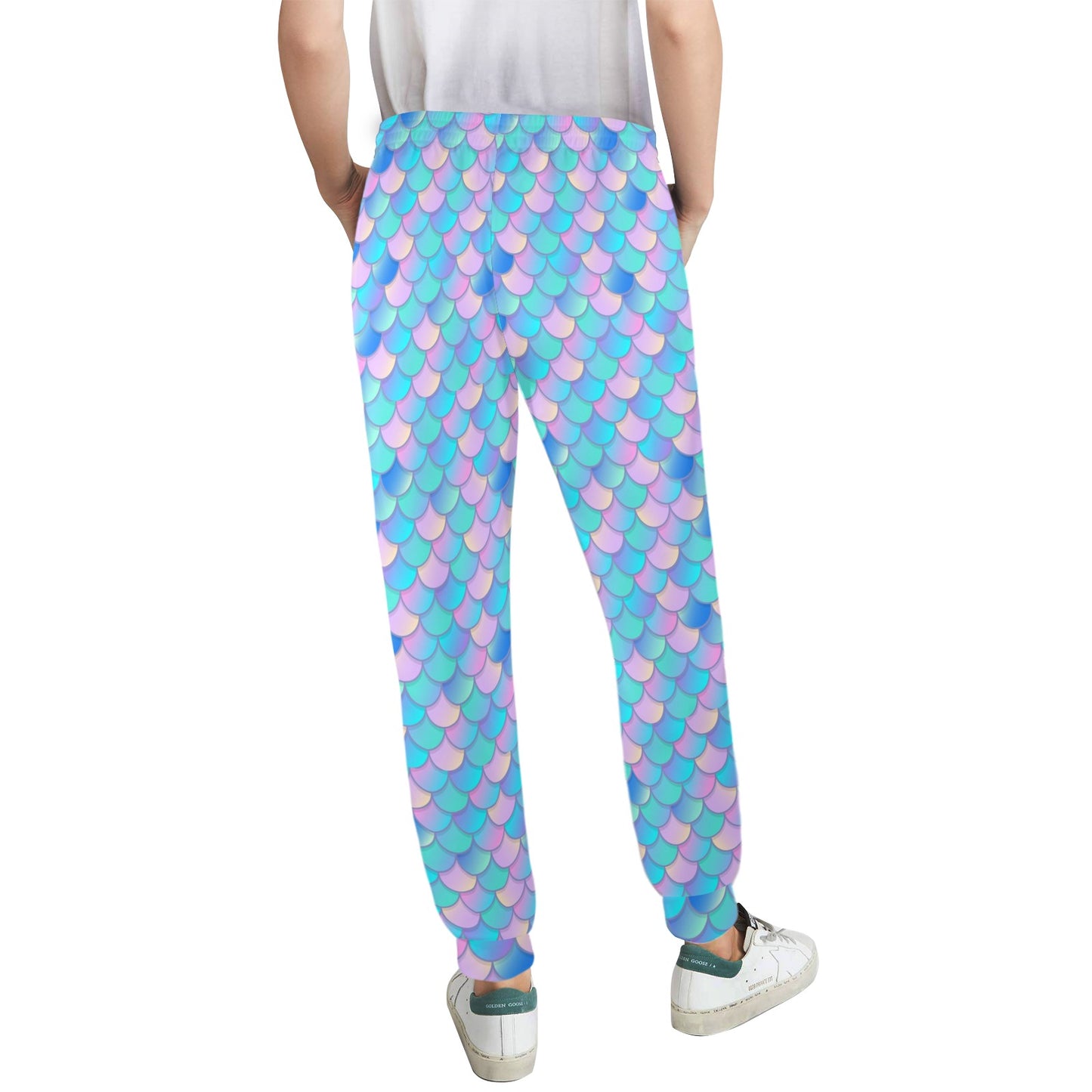 Mermaid Scales Pastel Pattern Print Design 07 Women's Casual Track Pants