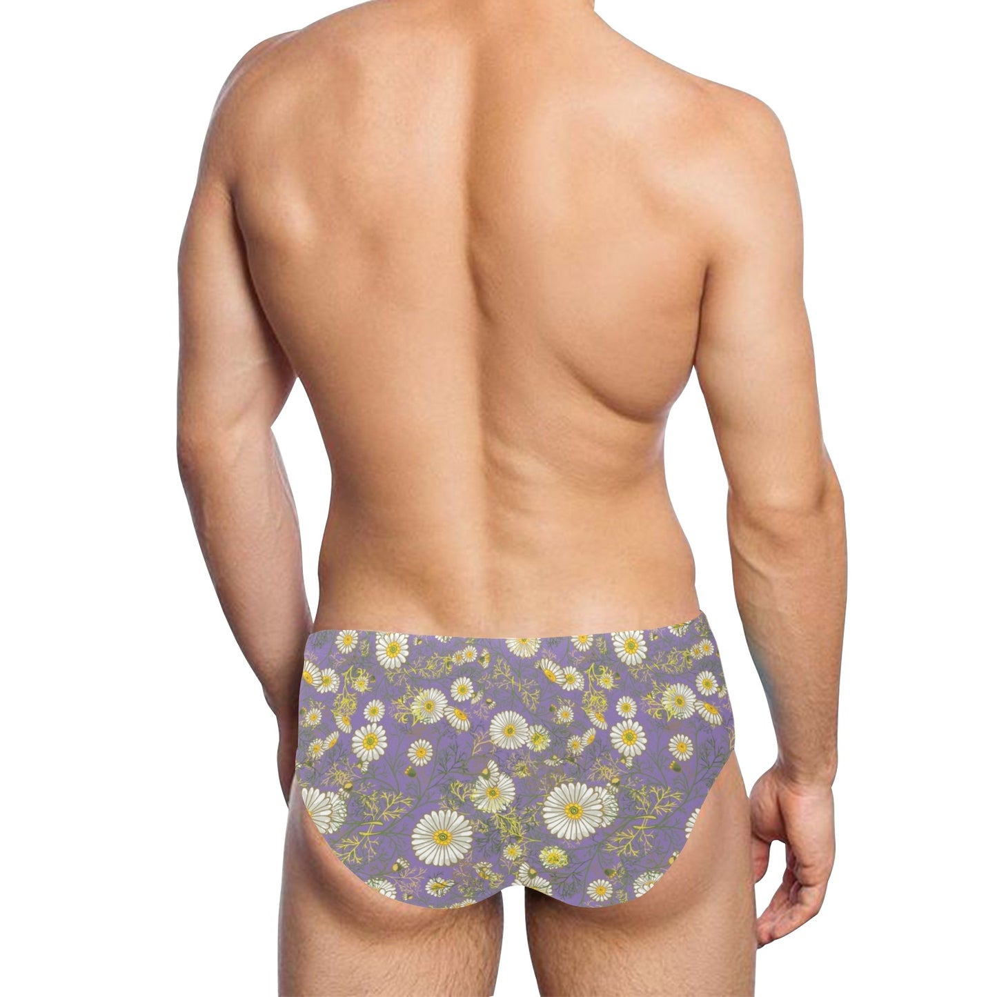 Daisy Pattern Print Design DS011 Men's Swimming Briefs