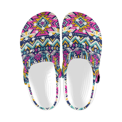 Aztec Pink Geometric Print Pattern Unisex Clogs Shoes