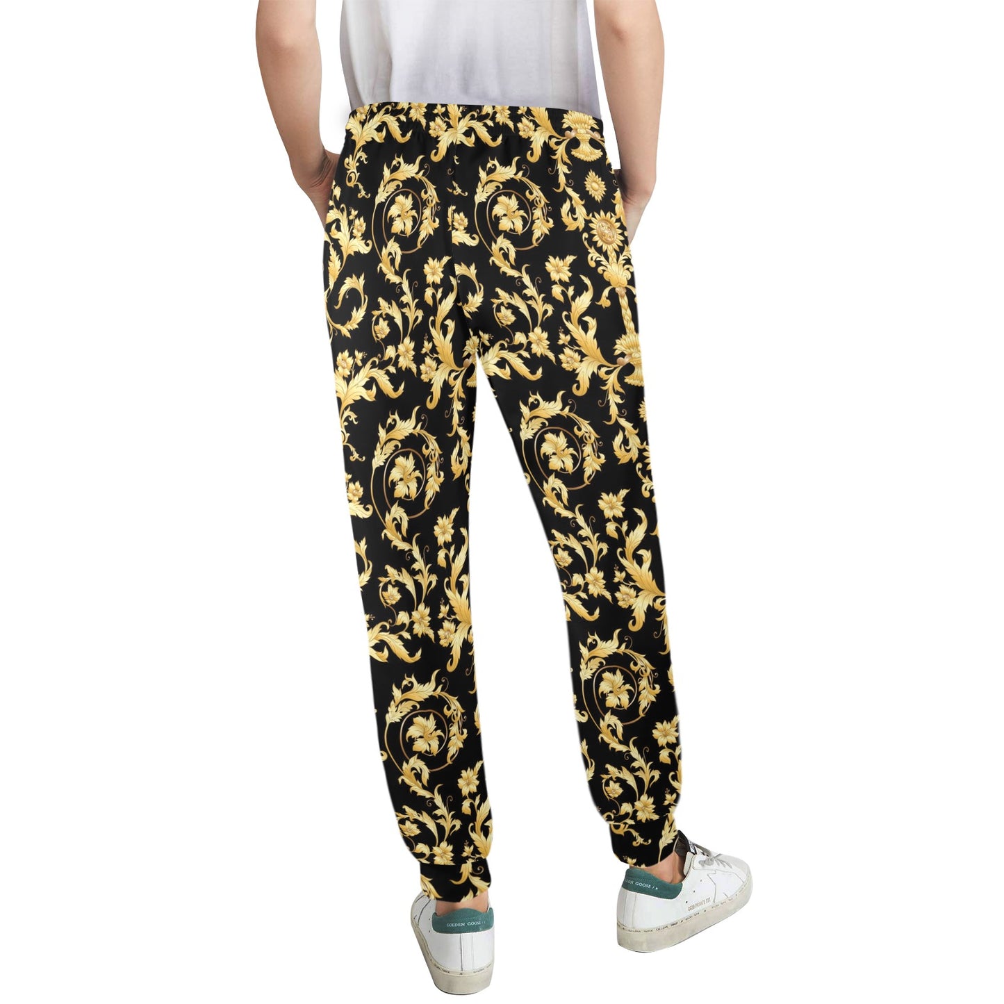 Baroque Golden Pattern Print Design 04 Women's Casual Track Pants