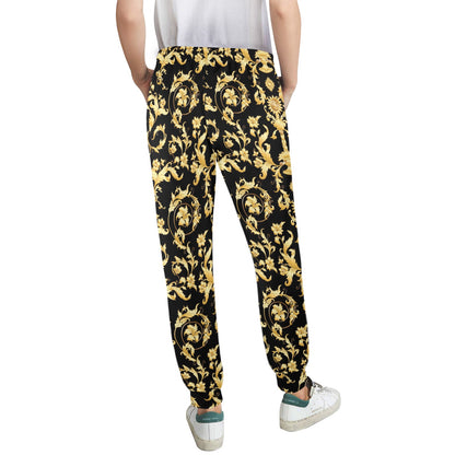 Baroque Golden Pattern Print Design 04 Women's Casual Track Pants