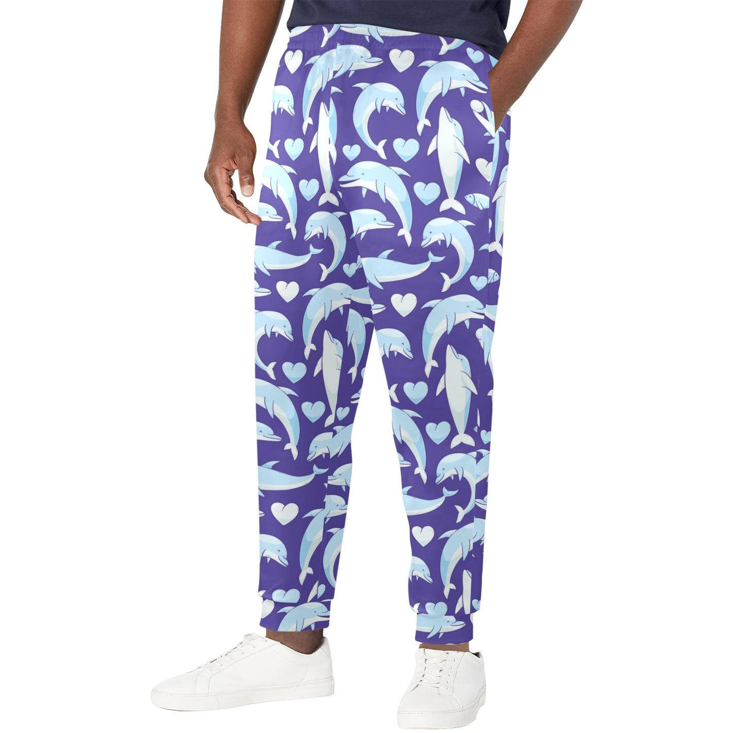 Dolphin Smile Print Pattern Men's Casual Track Pants