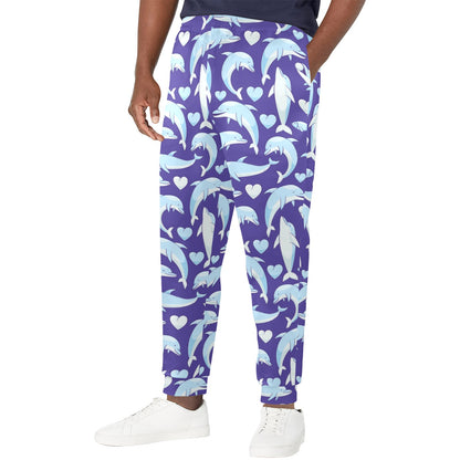 Dolphin Smile Print Pattern Men's Casual Track Pants
