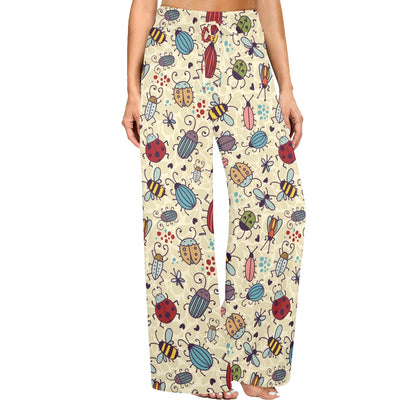 insects Design Print Pattern JJ0351 Women's Wide Leg Lounge Pants
