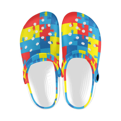 Autism Awareness Design Themed Print Unisex Clogs Shoes