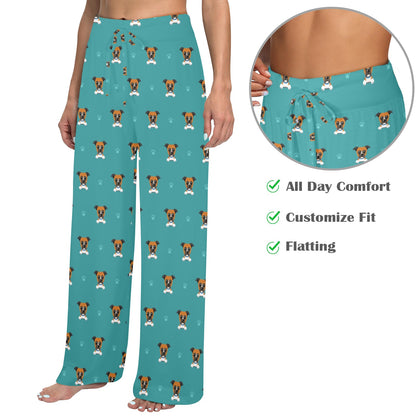 Boxers Pattern Print Design 03 Women's Wide Leg Lounge Pants