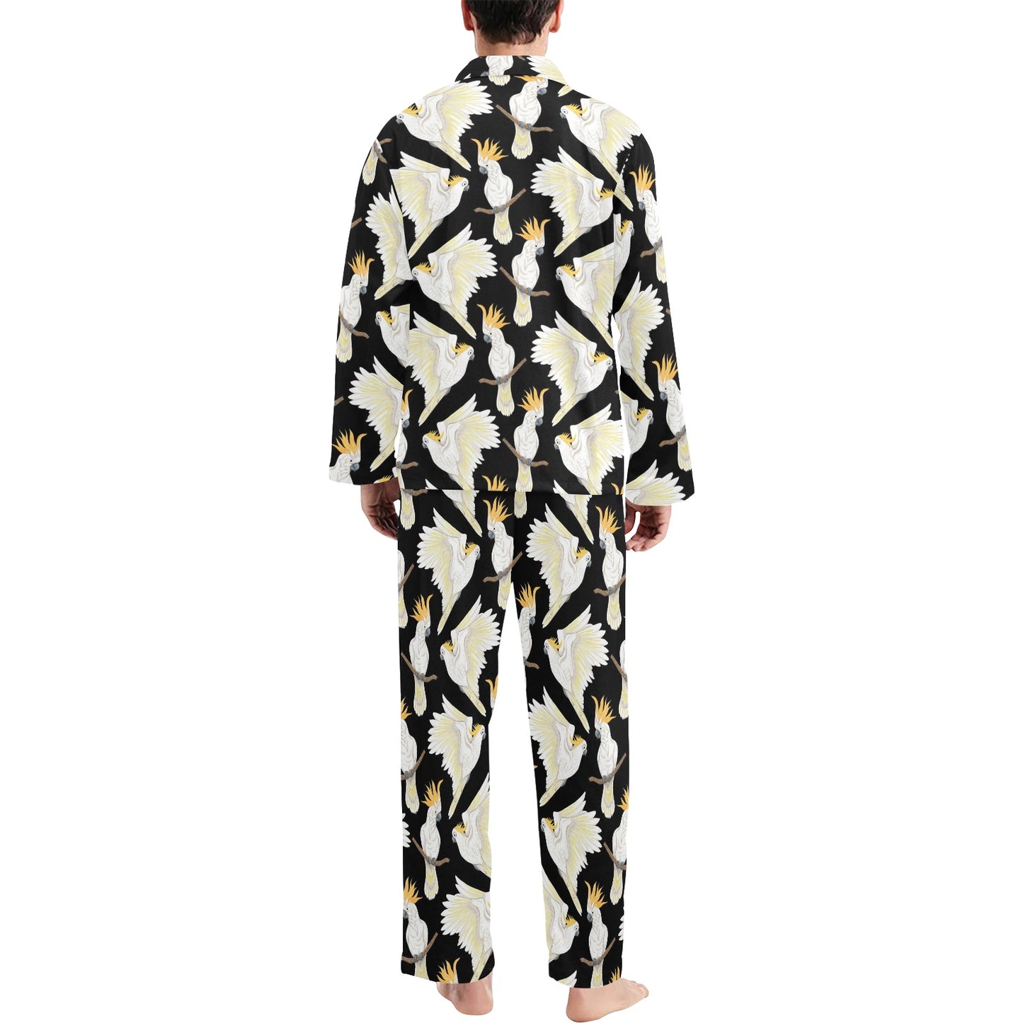 Cockatoo Print Design LKS402 Men's Long Pajama Set