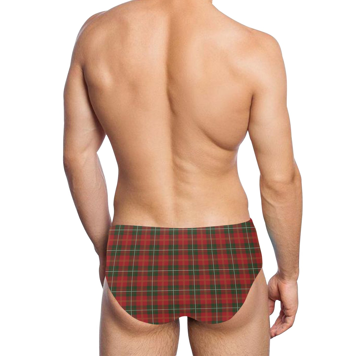 Holiday Tartan Plaid Pattern Men's Swimming Briefs