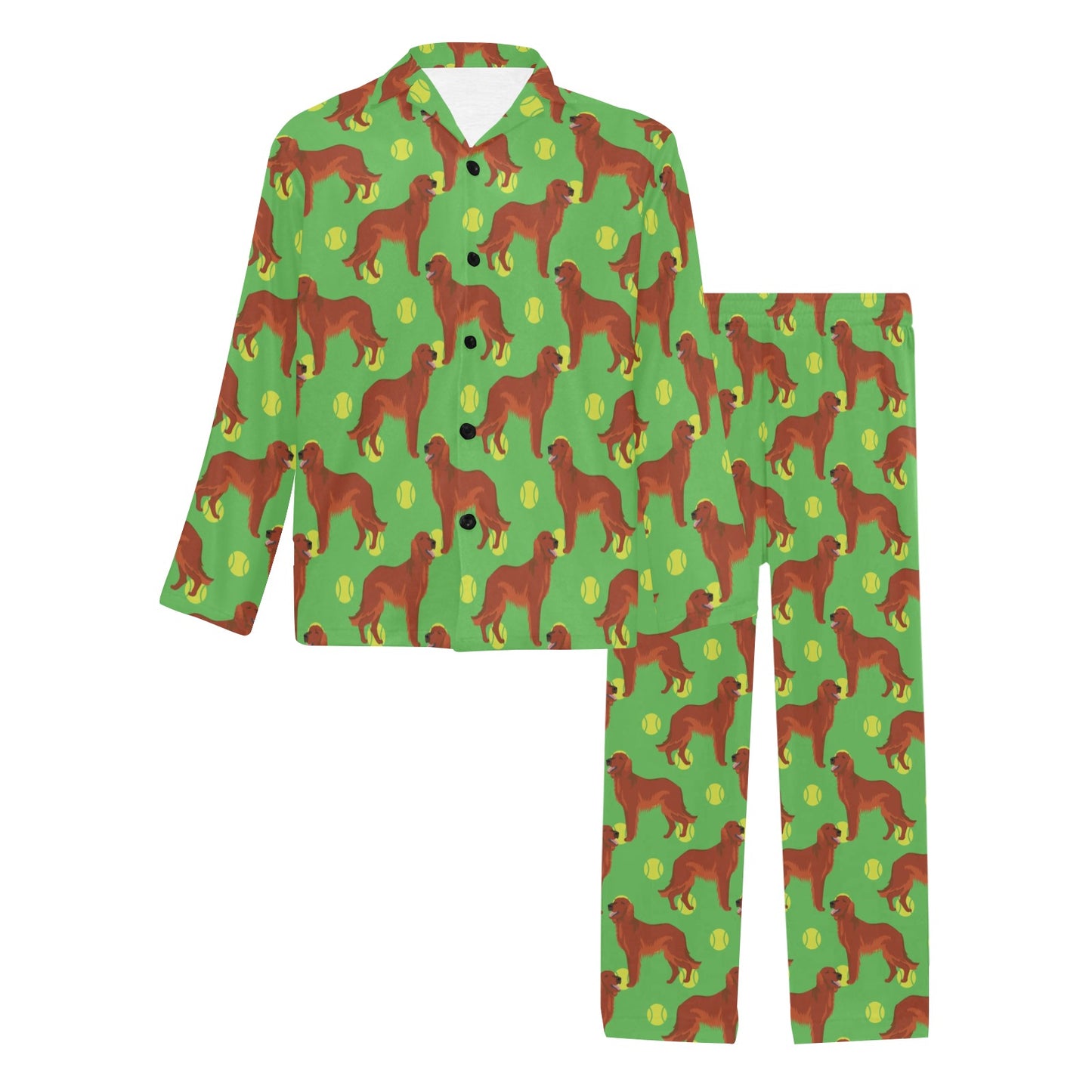 Setters Irish Print Design LKS302 Men's Long Pajama Set