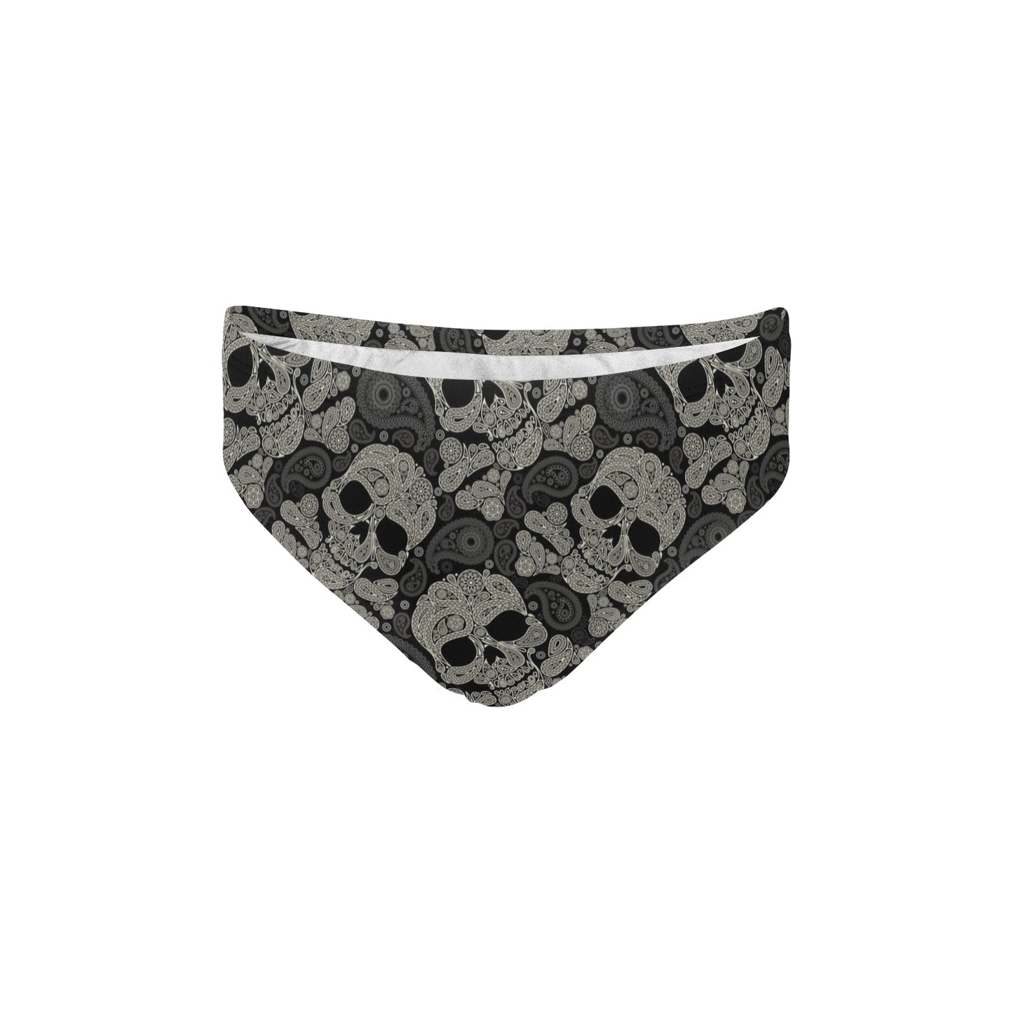 Paisley Skull Pattern Print Design A01 Men's Swimming Briefs