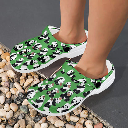 Panda Bear Pattern Themed Print Unisex Clogs Shoes