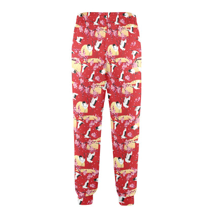 Crane Pattern Print Design 04 Men's Casual Track Pants