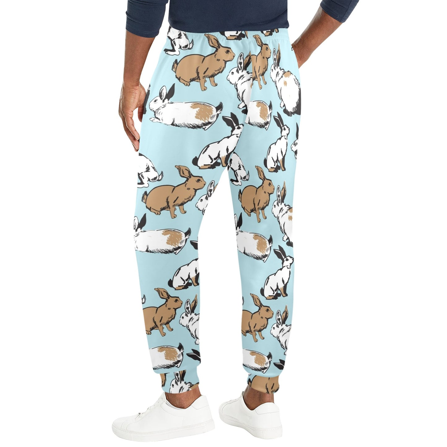 Rabbit Pattern Print Design RB018 Men's Casual Track Pants