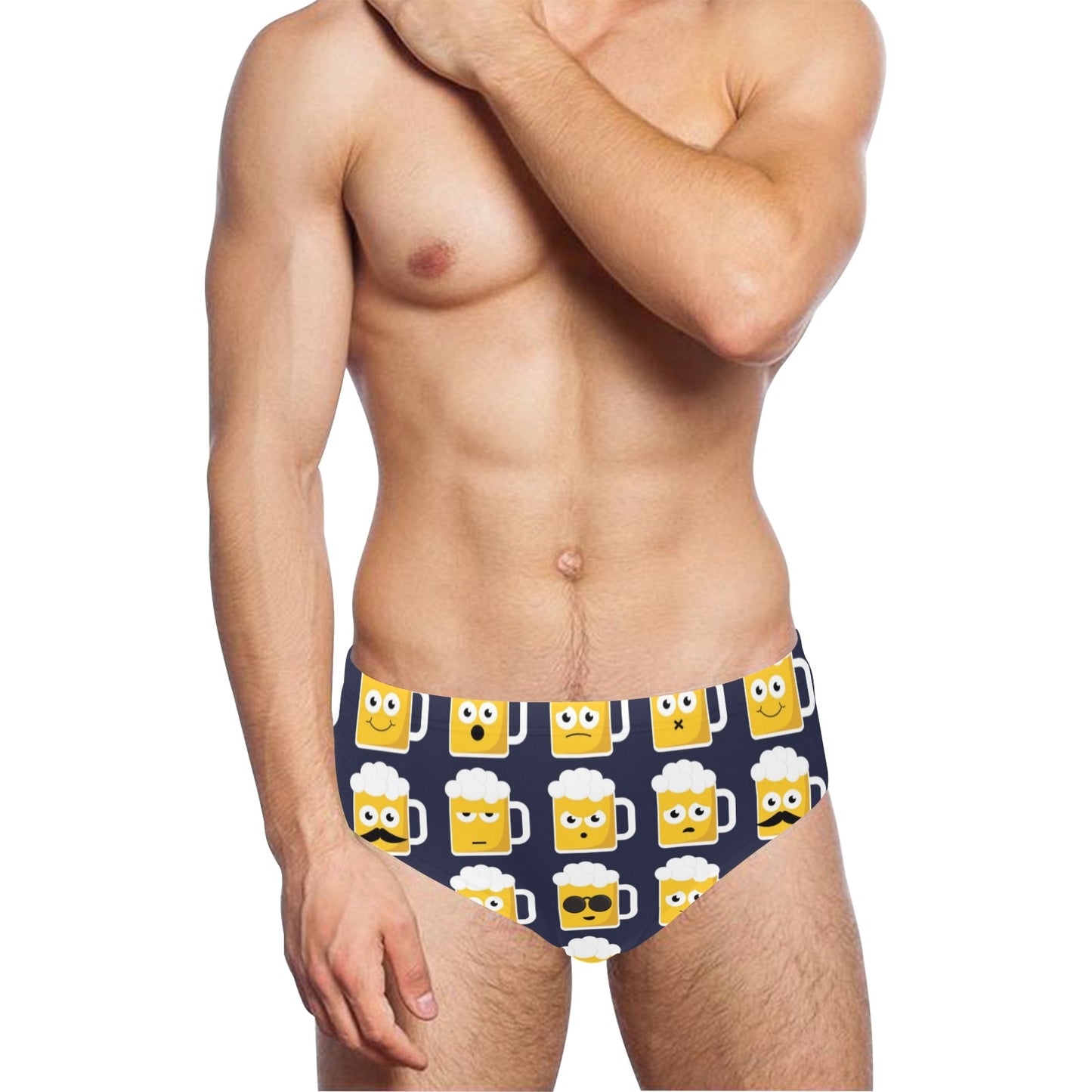 emoji beer Design Print Pattern JJ0121 Men's Swimming Briefs
