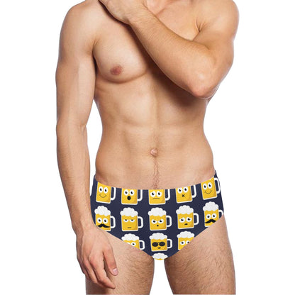 emoji beer Design Print Pattern JJ0121 Men's Swimming Briefs