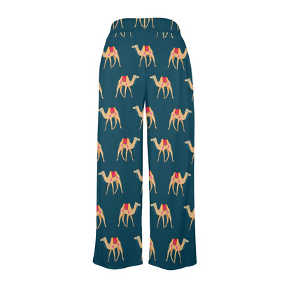 Camel Design Print Pattern JJ023 Women's Wide Leg Lounge Pants