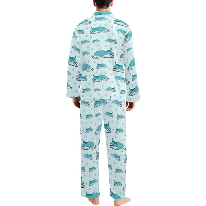 Snowmobile Print Design LKS301 Men's Long Pajama Set