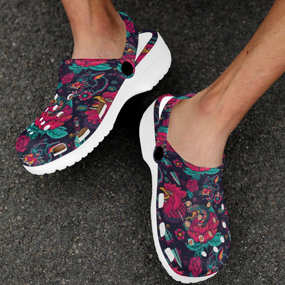 Old School Tattoo Print Unisex Clogs Shoes