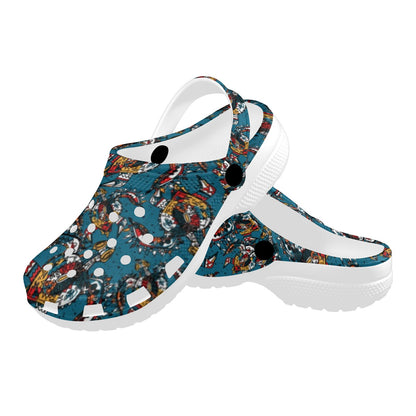 Sea Turtle Tribal Colorful Hand Drawn Unisex Clogs Shoes