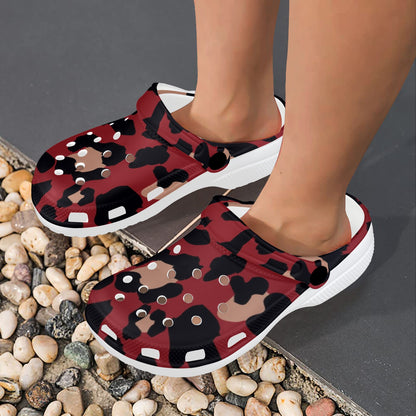 Cheetah Red Print Pattern Unisex Clogs Shoes