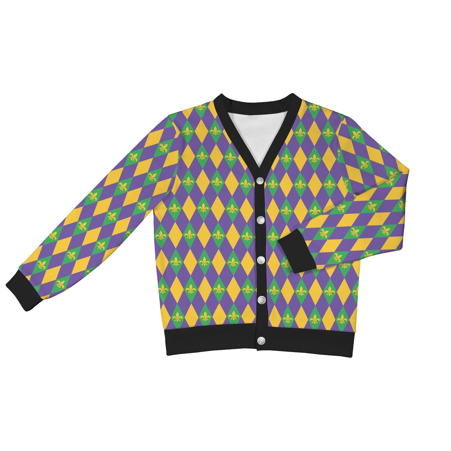 Mardi Gras Pattern Print Design 05 Women's Cardigan