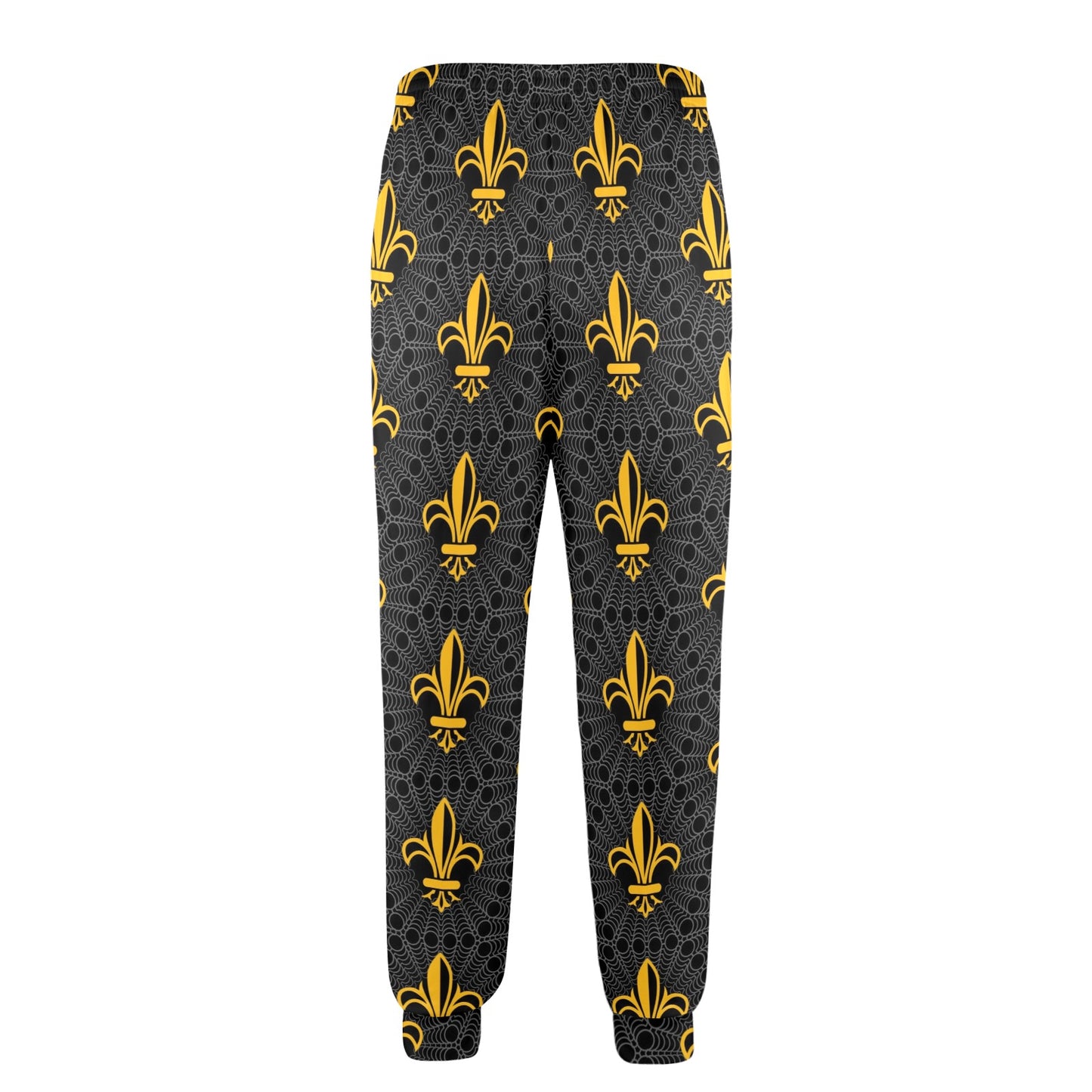 Fleur De Lis Gold Pattern Print Design 01 Men's Casual Track Pants