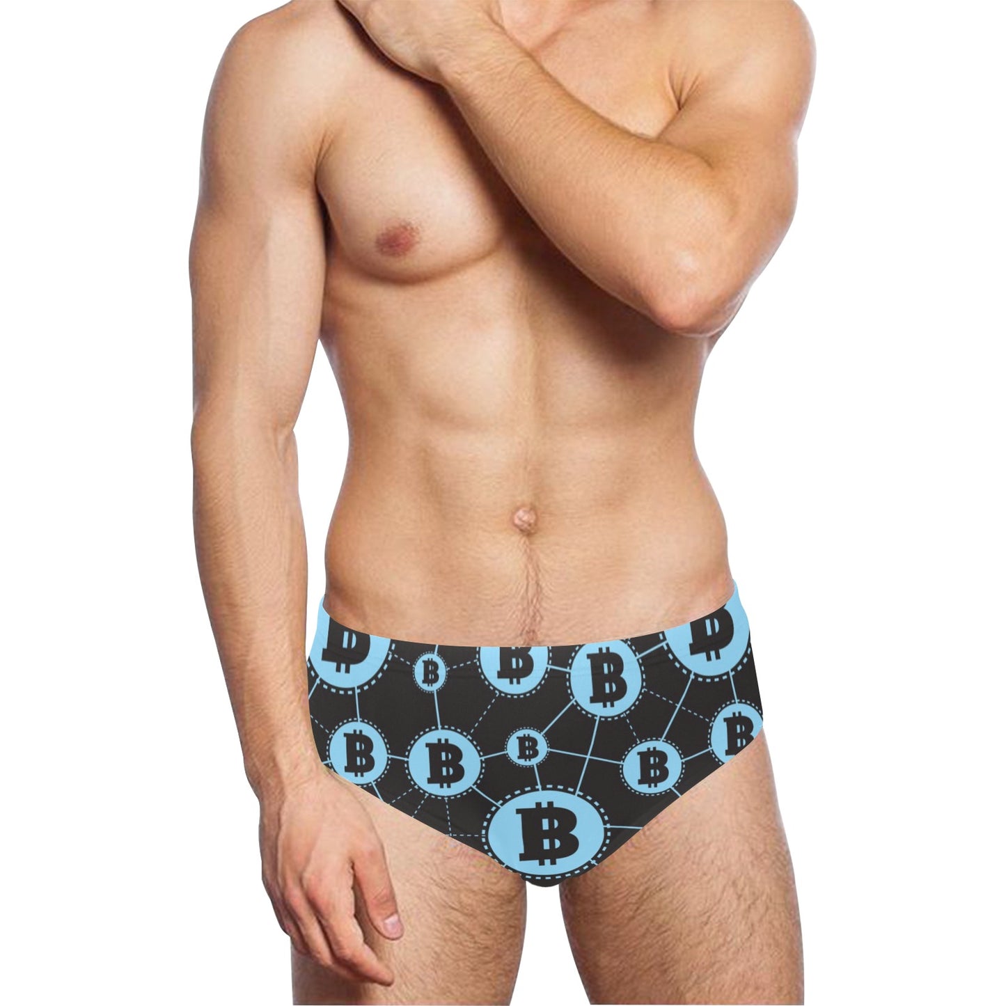 Cryptocurrency Pattern Print Design 02 Men's Swimming Briefs