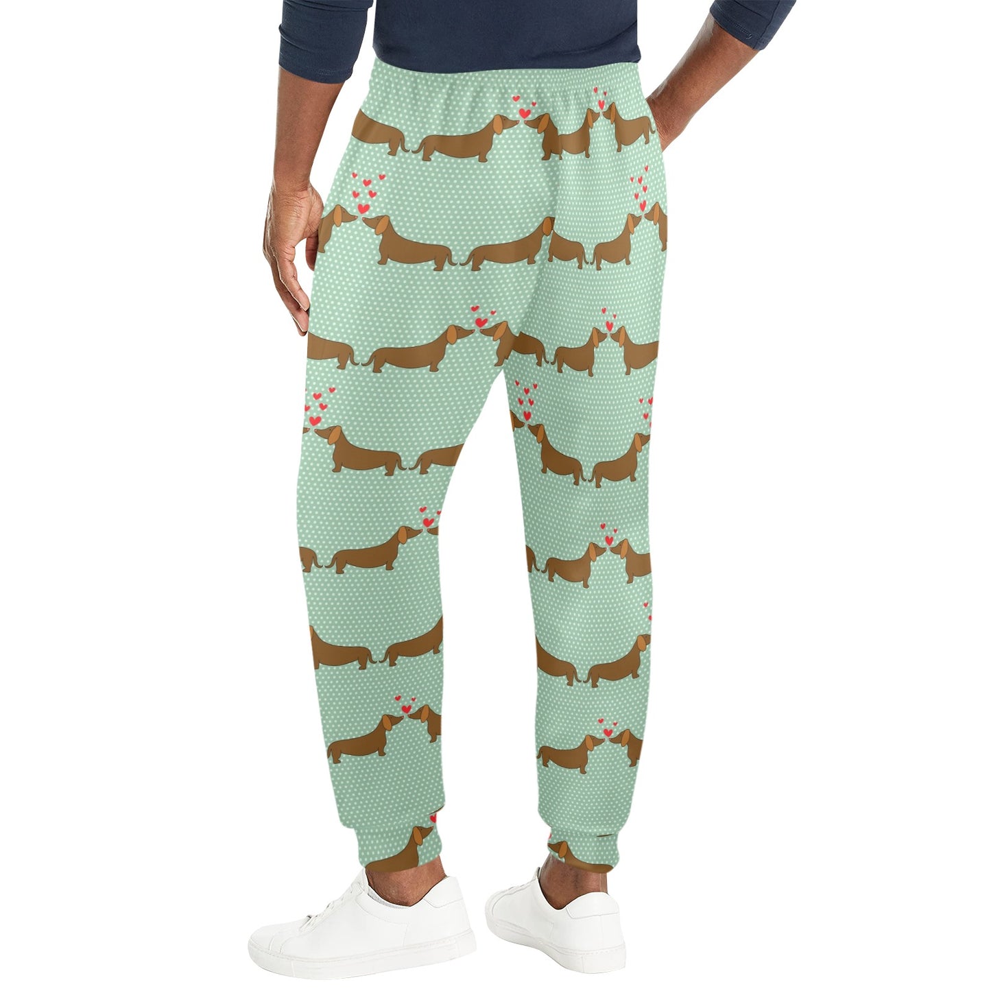 Dachshund Pattern Print Design 02 Men's Casual Track Pants