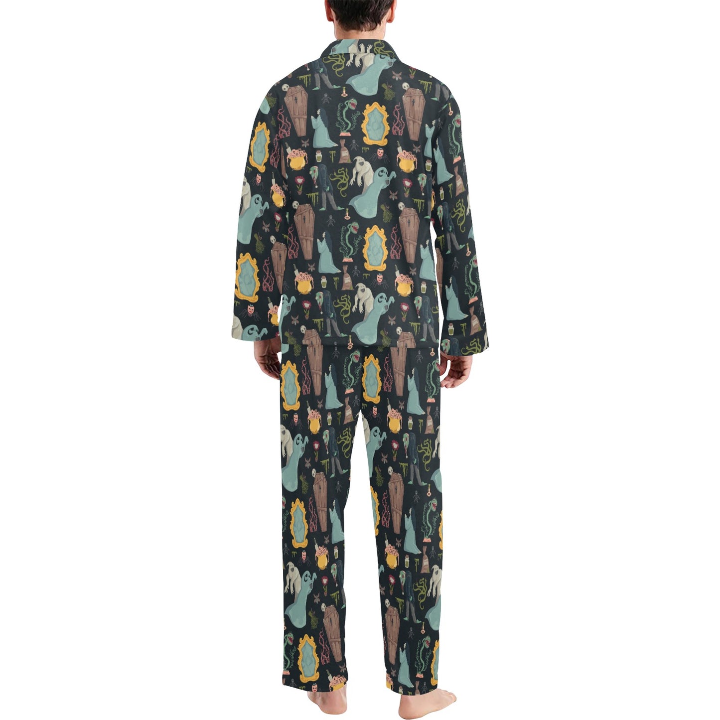 Creepy Print Design LKS303 Men's Long Pajama Set