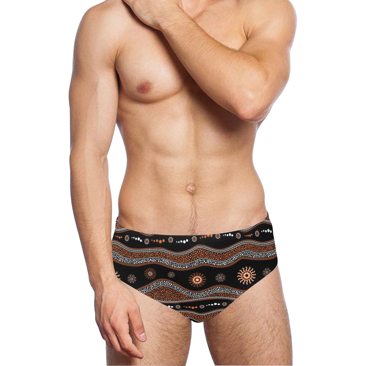 Aboriginal Print Design LKS404 Men's Swimming Briefs