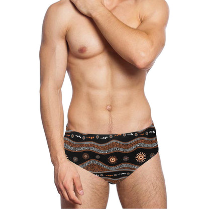 Aboriginal Print Design LKS404 Men's Swimming Briefs