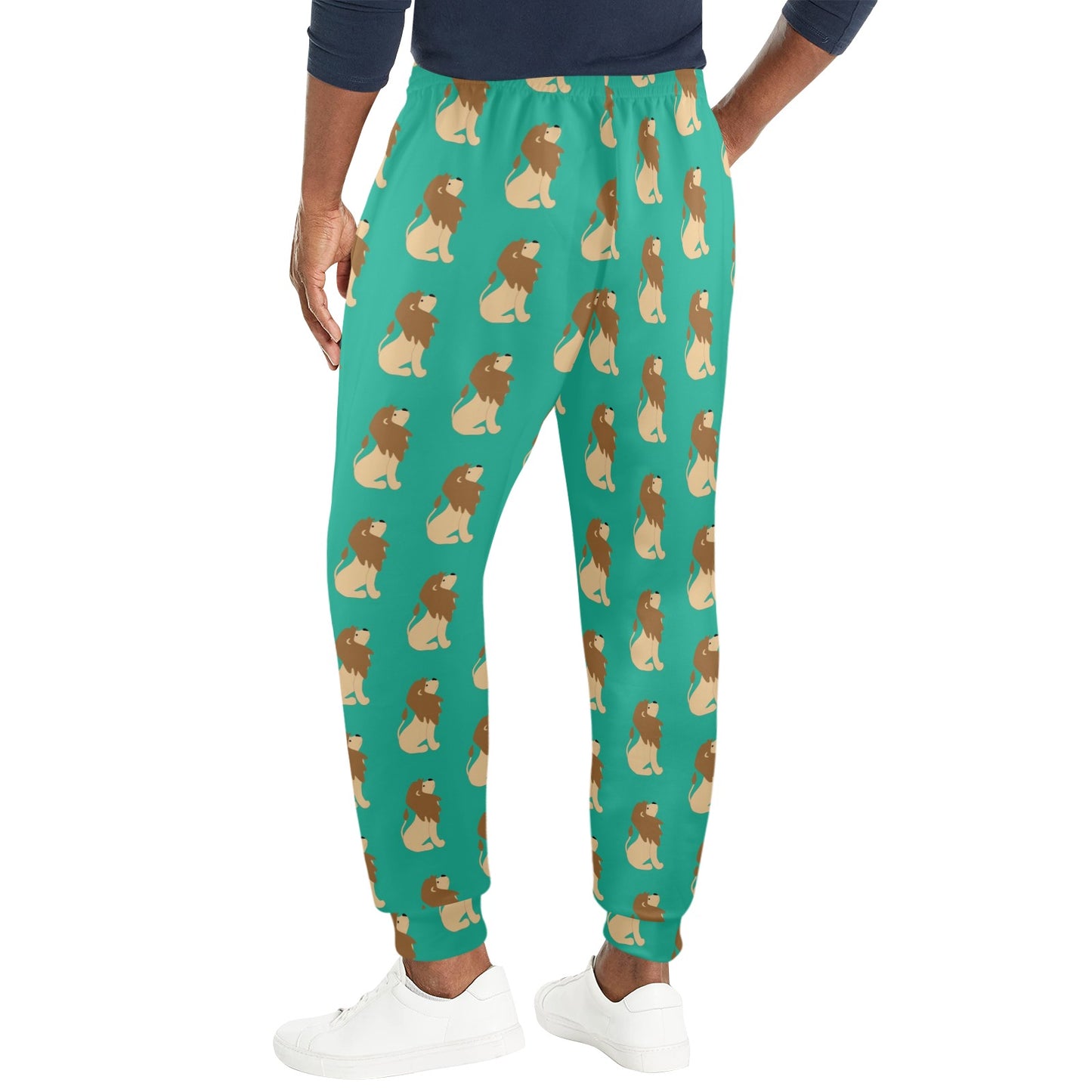 Lion Pattern Print Design 02 Men's Casual Track Pants