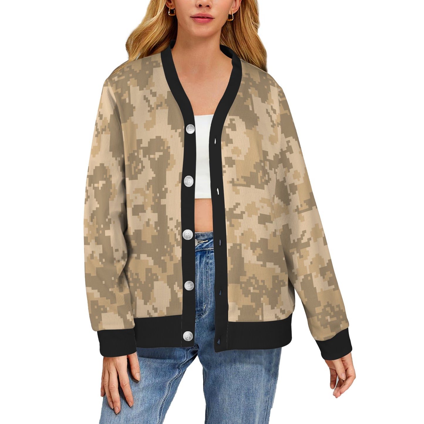 ACU Digital Desert Camouflage Women's Cardigan