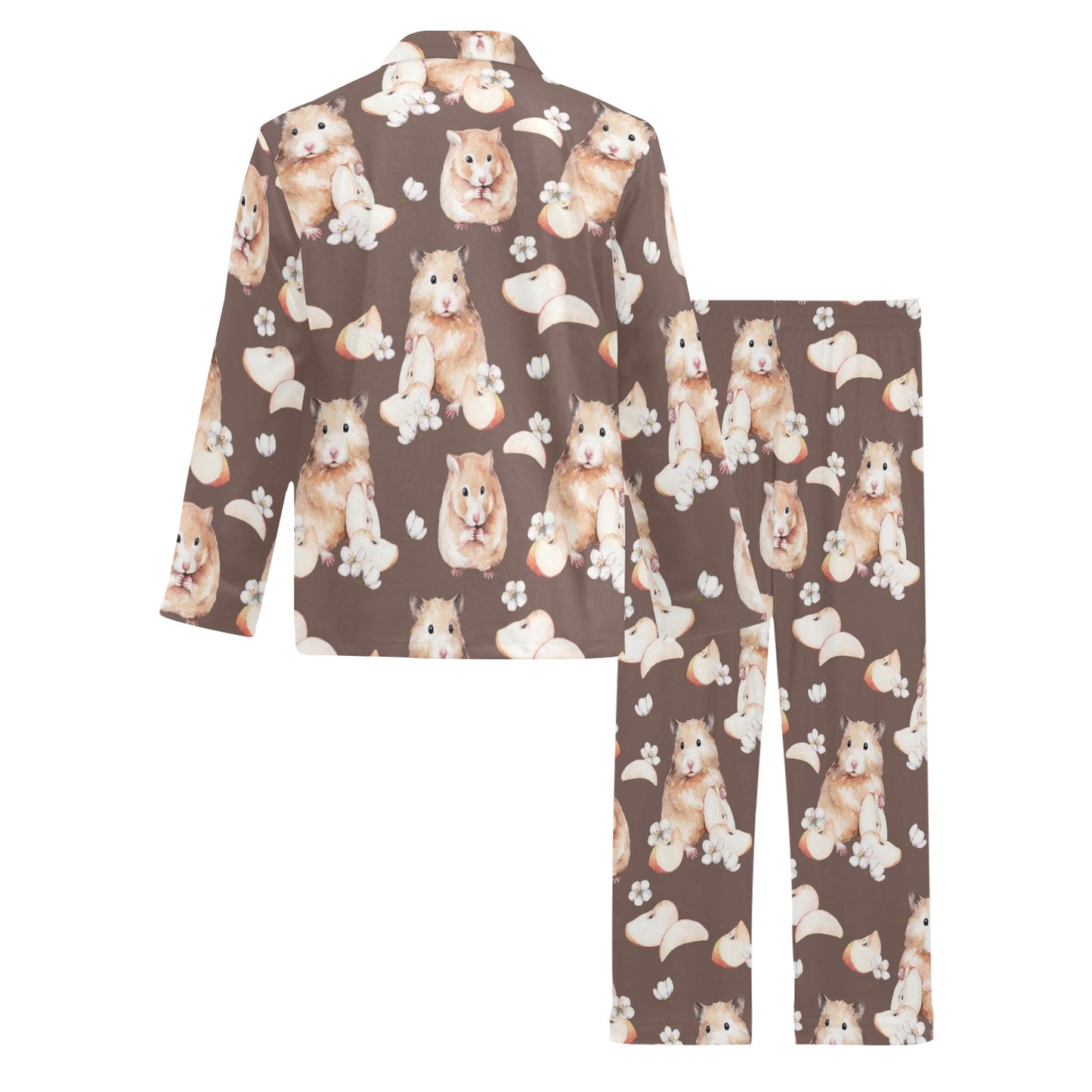 Hamster Pattern Print Design 03 Men's Long Pajama Set