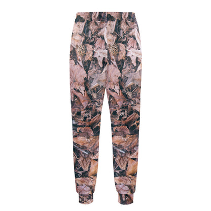Camouflage Realistic Tree Leaf Print Men's Casual Track Pants